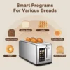 4 Slice Toaster Touch Screen 1.5" Long Slot Stainless Steel Smart Bread Toaster for Bagel Muffin Waffle Gluten Free Breads Timer 3