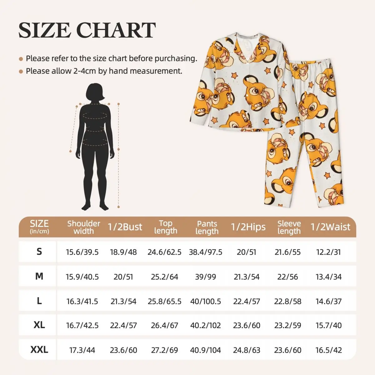 The-Lion-King Women's Pajamas Set Button Down Pajama 2 Piece Suit Pyjama Femme Nightwear Loungewear 6