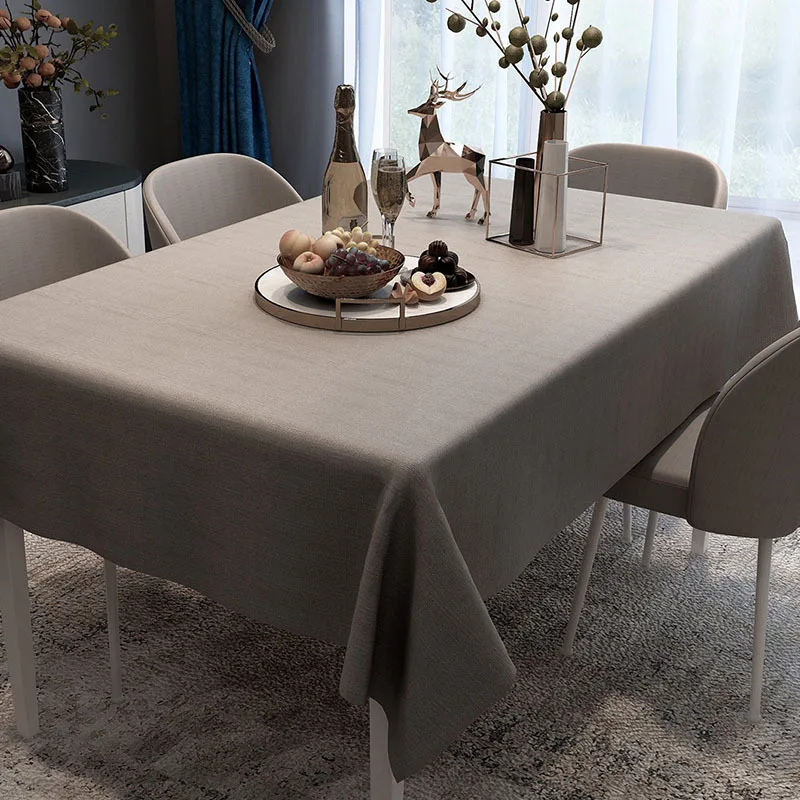 

Washable waterproof and oil-proof PVC tablecloth ins household simple solid color table cloth