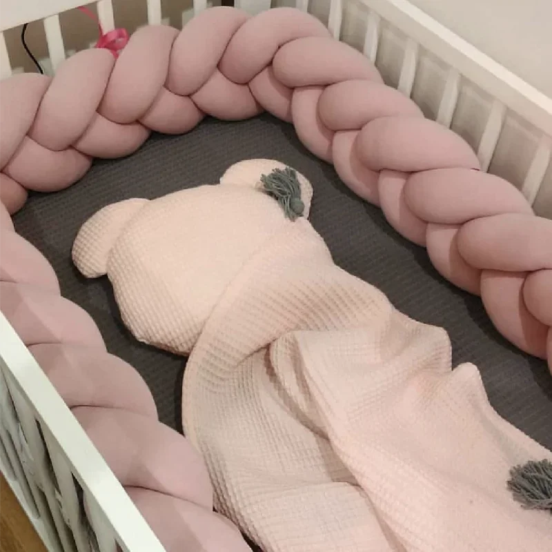 

1-4M Baby Bed Bumper On the Crib Bedding Set for Newborn Baby Cot Protector Knot Braid Pillow Cushion Crib Anti-collision Bumper