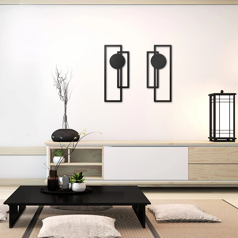 Iron Line Wall Hanging Ornament Antique Silhouette Metal Pendant Art Crafts Living Room Home Office Decoration 2