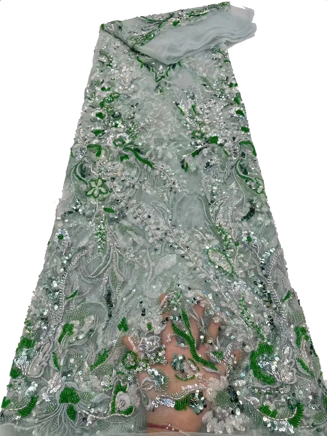 

The new product is launched in exquisite beaded tube sequin pattern embroidery fabric, French tulle lace, fashion party dress/5y
