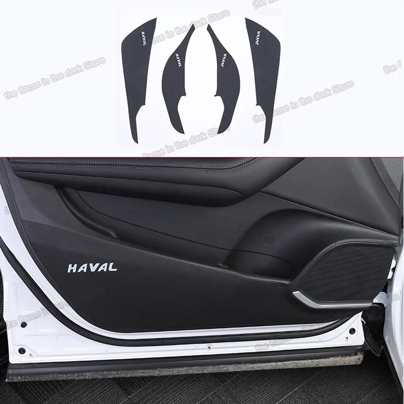 

leather for Haval F7 F7x 2019 2020 2021 2022 Car Interior Door Pad Cover Anti-kick Mat Protector Accessories Auto anti kick