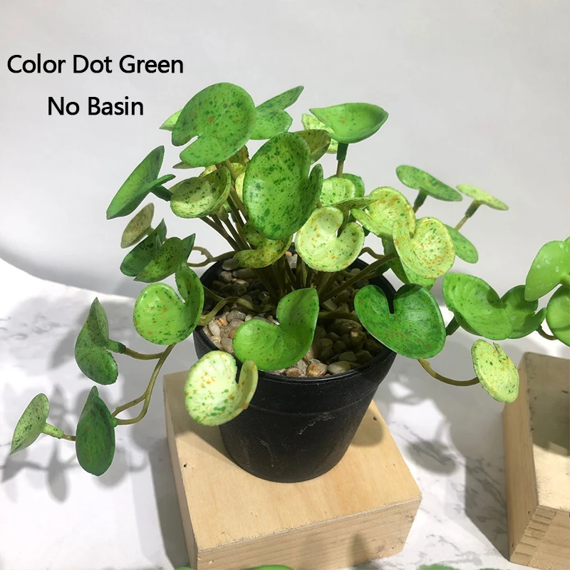 Description Picture 3 of itemArtificial Plant Mini Bouquet Copper Coin Grass Soft Glue Fake Green Plants Wall Hanging for Home Office Garden Decoration