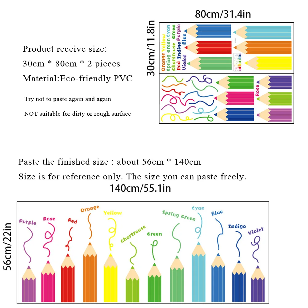 Cartoon Rainbow Crayon Wall Stickers Kids Room Bedroom Background Decoration Wallpaper Home Decor Self Adhesive Nursery Decals wall stickers luminous wall stickers vinyl decal stickers children room decoration
