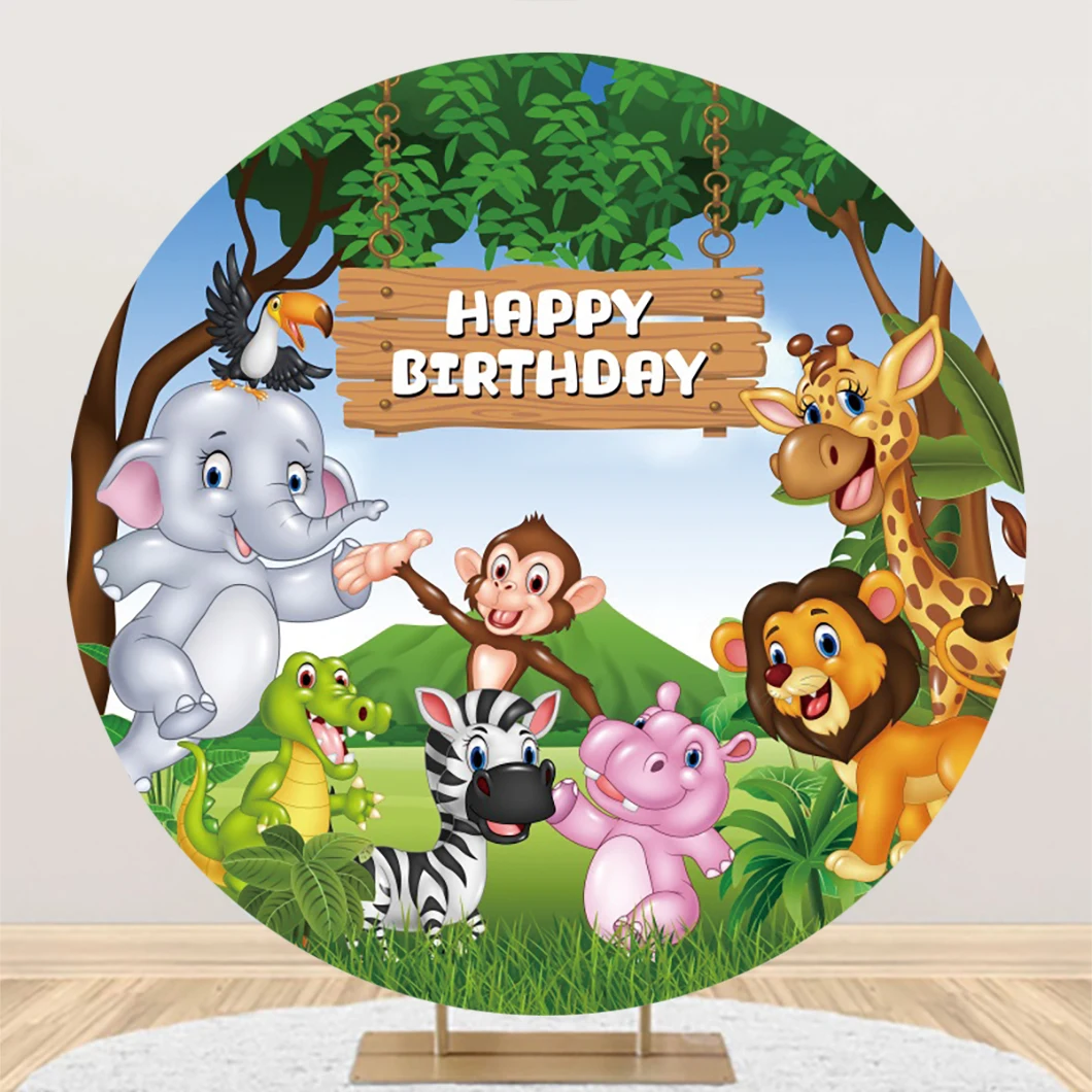 JUNGLE SAFARI ANIMALS Baby Shower Backdrop Background Banner Party