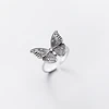 WYEAIIR 925 Sterling Silver Retro Hollow Butterfly Creativity Literature Resizable Opening Ring For Women Luxury Jewelry 5