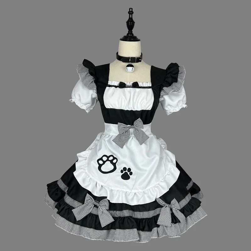 

Classical Maid Cosplay Costumes Lolita Cat Girl Plus Size Apron Maid Outfits Anime Black White Cute Girl Party Princess Dress