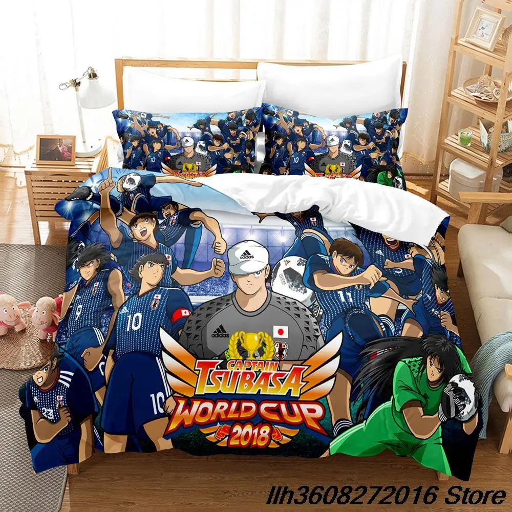 2025 Captain Tsubasa Bedding Set Single Twin Full Queen King Size Bed Set Adult Kid Bedroom Duvetcover Sets 3D Anime Bed Sheet S 5