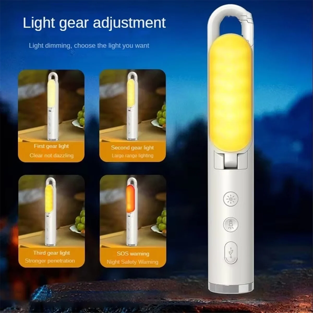 BAAU Rechargeable Multi-Function Camping Light-Outdoor Tent Lamp, Atmosphere Bulb for Camping Equipment