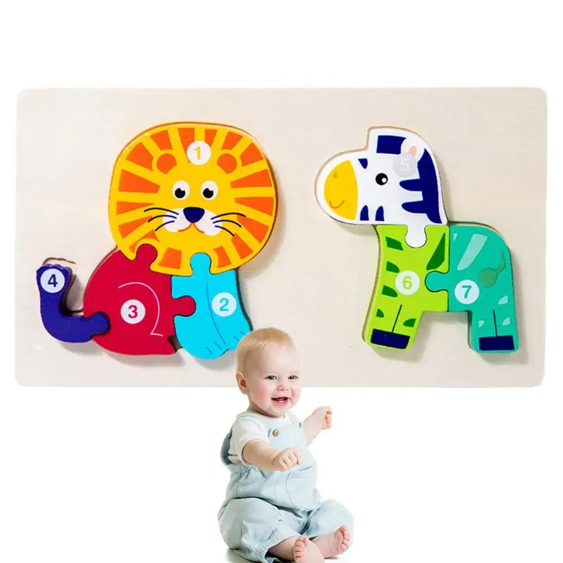 

Wooden Jigsaw Puzzles Wood Jigsaw Puzzles Toys Portable Stacking Game Preschool Toys Birthday Gift For Toddler Girls Kids