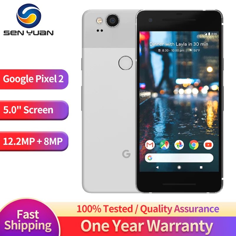 Original Unlocked Google Pixel 2 5.0'' inch Octa Core 4G LTE Android 2XL cellphone 4GB RAM 64GB 128GB ROM 2 XL smartphone