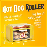 Oscar Mayer Extra Large Countertop 8 Hot Dog Roller and Bun Toaster Oven - Stainless Steel Rollers and Non-stick Warmi 2