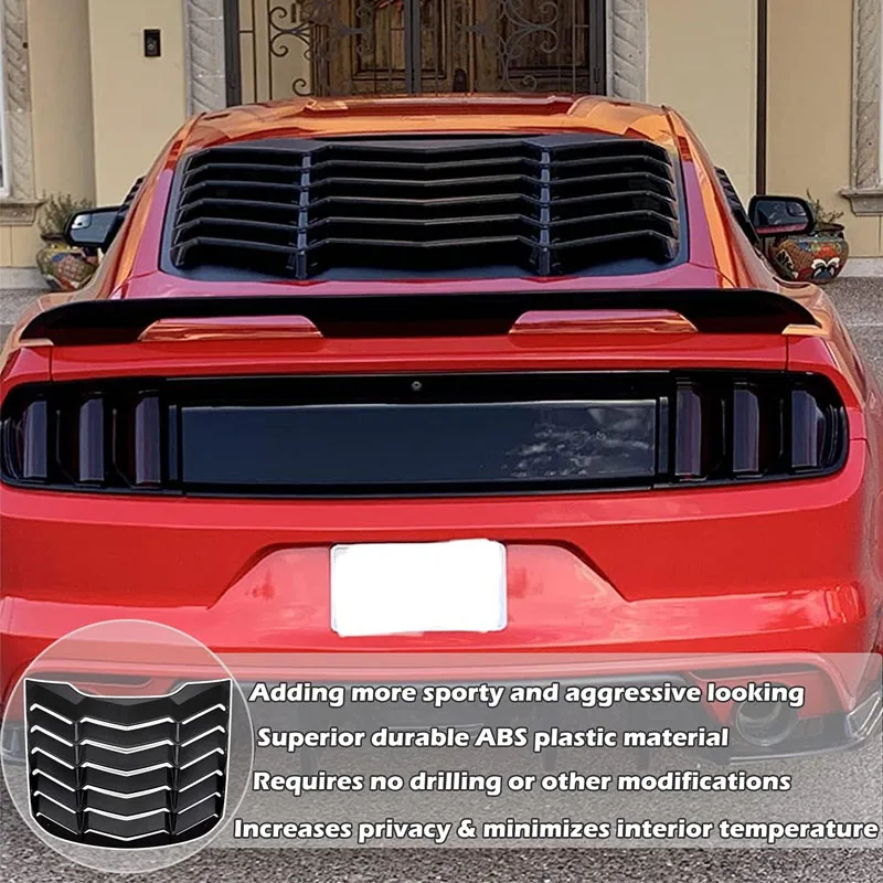 Rear& Side Window Louvers for Ford Mustang 2015-2023 in GT Lambo