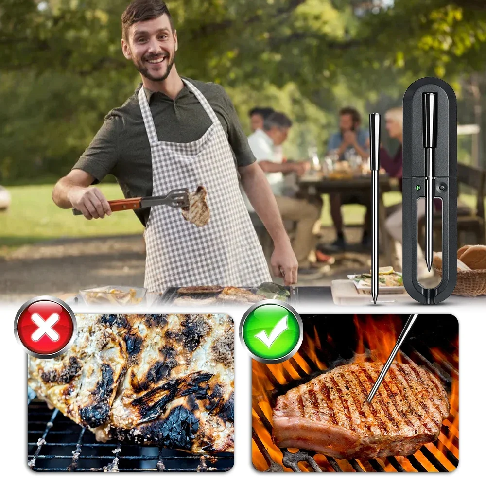 

Great Wireless Barbecue Thermometer Digital Cooking Smoker Bluetooth Meat Gift Food Kitchen Smart