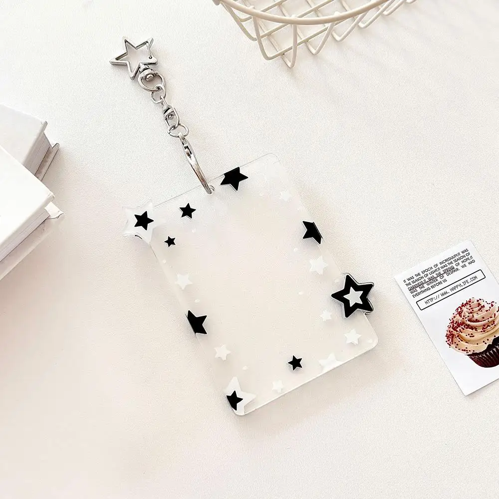 Photo Album Photo Card Holder Idol Card Book Photo Card Binder Ins Star Photocard Holder Acrylic Kpop Card Case Idol Photo Frame Photo Album ID Card Film Sleeve with Pendant Keychian