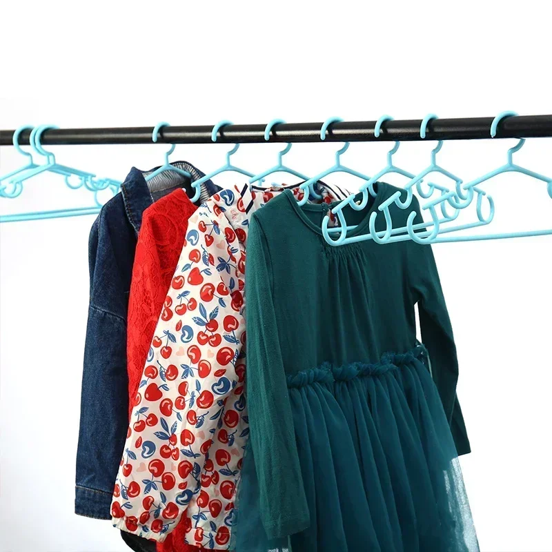 Clothes Hanger Storage Hanger Plastic Portable Hangers for Kids' Clothes-Baby-friendly, Dual use for Wet & Dry, Great Clothing Organization