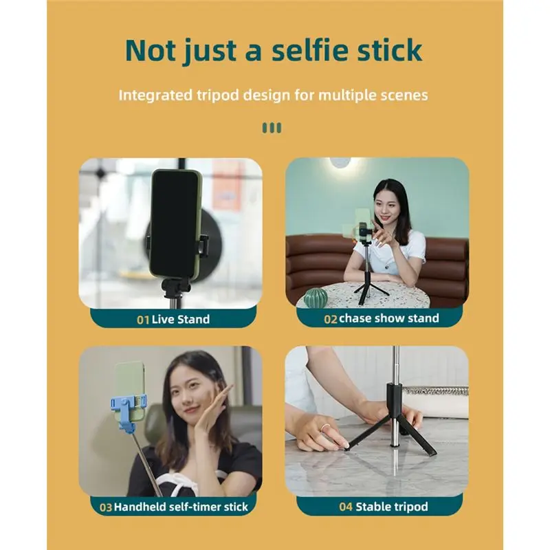 M05K 셀카봉-도수 조절 가능 사진 홀더 연장 삼각대 라이브 방송 접이식 미니 삼각대 확장형 모노포드,C