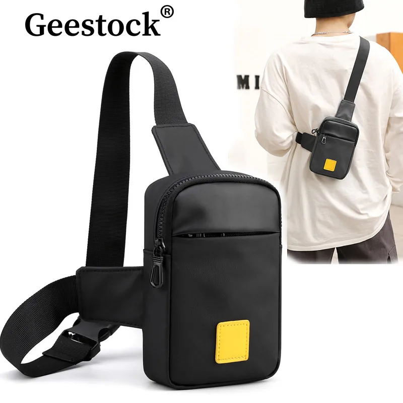 Geestock Multifunctionele Heren Schoudertas Sport Outdoor Crossbody Tassen Casual Kleine Nylon Sling Borsttas Mobiele Telefoon Zak