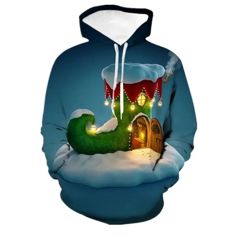 thumbnail image 1 of Sudadera con capucha navideña con estampado 3D para hombre, informal, con diseño de Papá Noel, nueva sudadera con capucha y sudaderas, jerséis holgados de gran tamaño con gráficos para hombre, 1 of 4