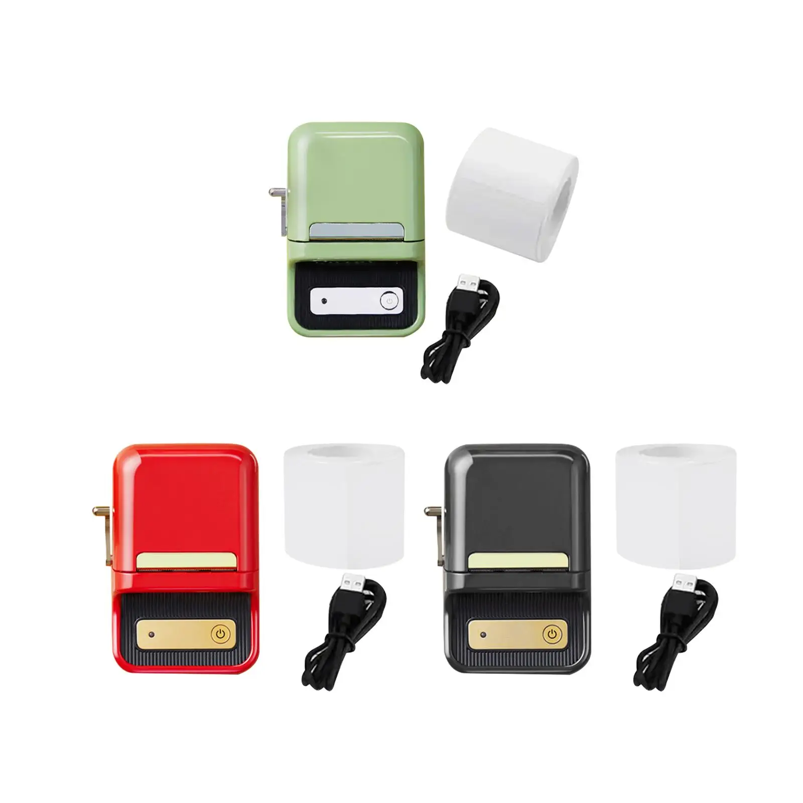 

Label Printer USB Rechargeable Pocket Printer with 1 Roll Label Paper Adhesive Label Printer Wireless Barcode Qr Code Printer