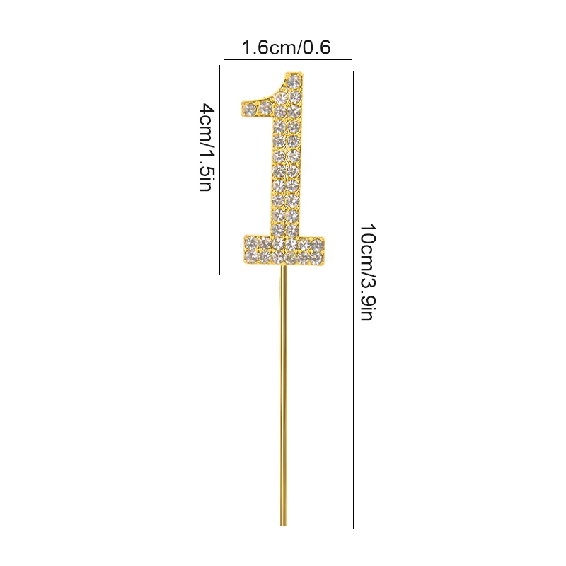 Gold and Silver Glitter Number Cake Toppers - Elegant Birthday and Celebration Decor