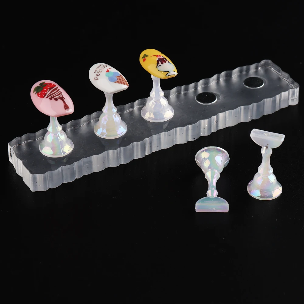 5pcs Magnetic Nail Holder Acrylic Display Stand