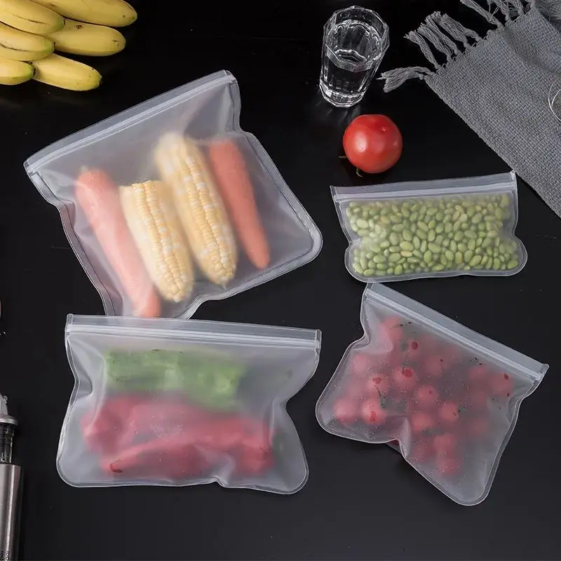 Silicone Food Storage Bags Reusable Food Storage Containers Lunch Bags Stand Up Zip Shut Bag Cup Fresh Leakproof Containers food storage bags