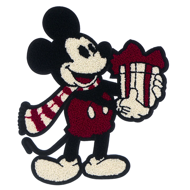 Disney Mickey Mouse Chenille Gft Scarf Icon Towel Embroidery Applique Patches For Clothing DIY Sew on Patch on the stickers