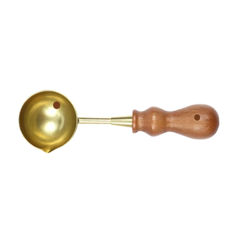 066E Vintage Wax Seal Stove Spoon Creative Lacquer Hollow Sheet Melting Tool for Wedding Wax Envelope Seal Stamp