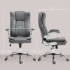Microfiber Executive Officehair, Pairable Flip-Up Arms, Adjustable Height and Tilt Function, Gray 4