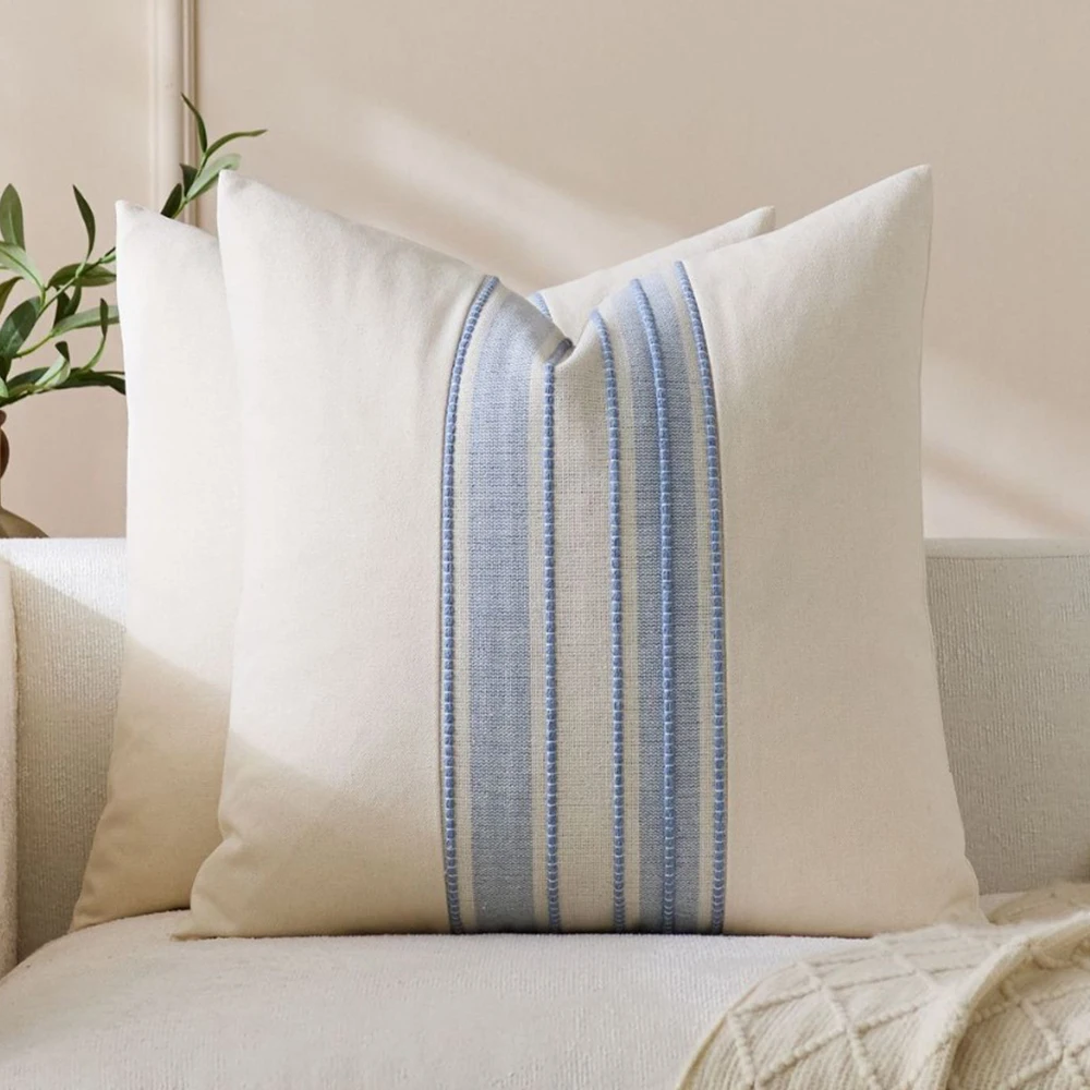 Farmhouse Boho Striped Throw Pillow Covers - Decorative Cushion Covers