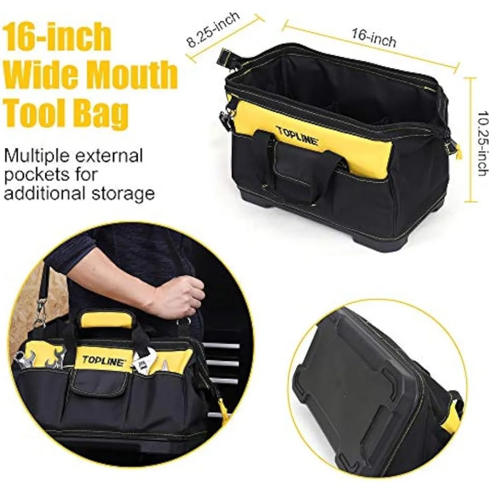 TOPLINE 467-Piece Household Home Tool Sets Mechanics, 16-Inch Tool Bag with Heavy Duty Home Kit Included, Sets for Men