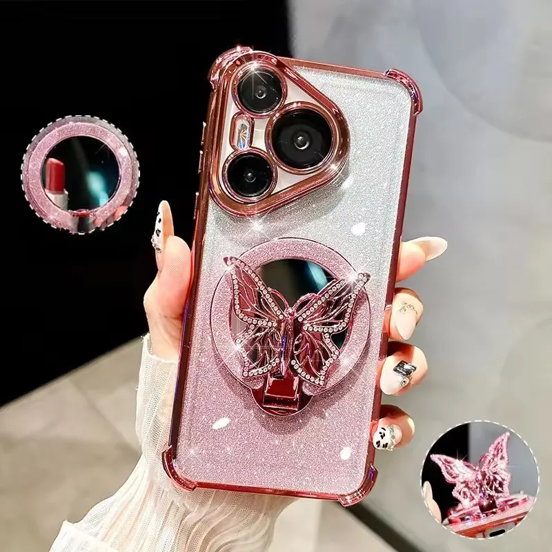 Shockproof Mirror Butterfly Phone Case - Elegant and Durable Protection Cover