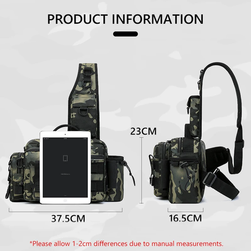 Multifunctional Large Fishing Waist Bag Men's Fishing Rod Bag Outdoor  Single Shoulder Crossbody Fish Lure Bait Storage Bag XA23G