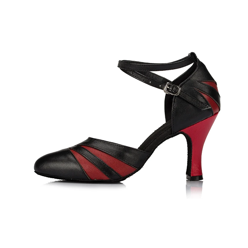Customsize Latin Dance Shoes Ladies Female Tango Ballroom Modern Dancing Shoes Girls Practice Competition Black Red Wholesale 2