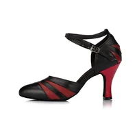 Customsize Latin Dance Shoes Ladies Female Tango Ballroom Modern Dancing Shoes Girls Practice Competition Black Red Wholesale 2