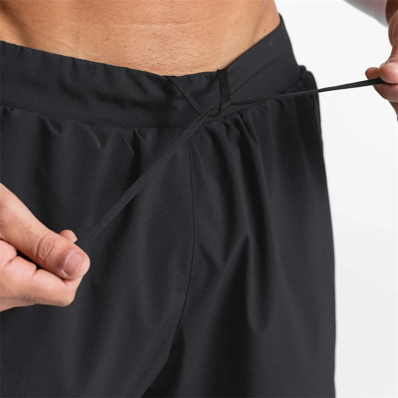 Jogger Gym Exercise Men's Sports Pants Quick Dry Men's Shorts Double Layer 2 In 1 Lined Tight Crop Pants Printed Shorts