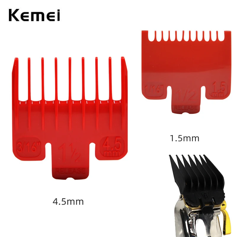

Kemei 2 шт. направляющие расчески 1,5 4,5 мм Красный Профессиональный гид для стрижки волос Концевая расческа подходит Wahl Andis Babyliss Wmark VGR