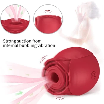 Rose Shape Vagina Sucking Vibrator Intimate Good Nipple Sucker Oral Licking Clitoris Stimulation Powerful Sex Toys for Women 6