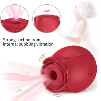 Rose Shape Vagina Sucking Vibrator Intimate Good Nipple Sucker Oral Licking Clitoris Stimulation Powerful Sex Toys