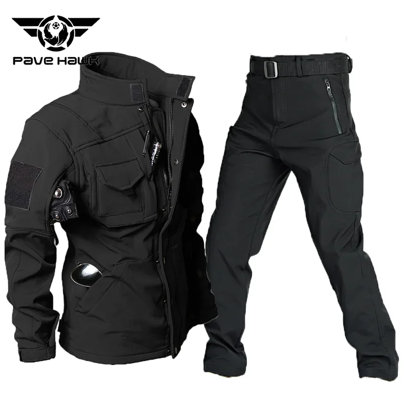 Winter Tactical Sets Men SoftShell Jacket Fleece Pants Waterproof Windproof Warm Suits Outdoor Hiking Hunting Combat Uniform hiking jackets waterproof hiking jackets waterproof jacket waterproof coats tactical combat suit