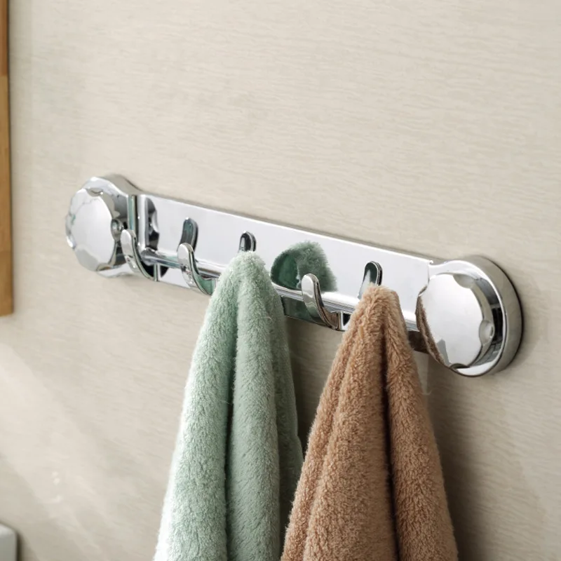 Strong suction cup hook Multifunctional towel hanging rod without punching in the bathroom Row storage hook