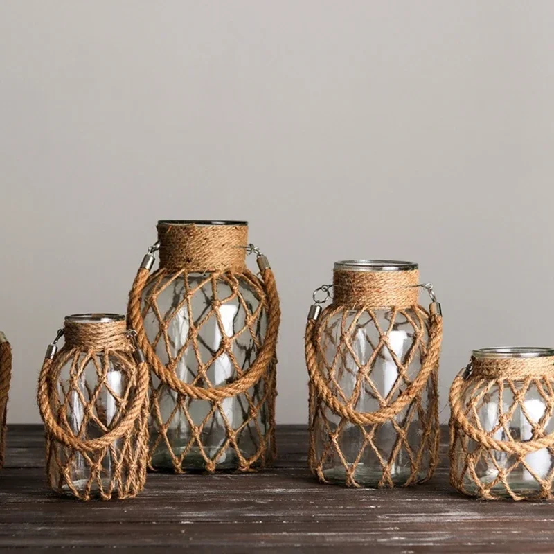 

Гидропоника, цветок, ручной работы с цветами, сетчатые украшения, ваза, стеклянные палатки, веревочная ручка, прозрачная банка