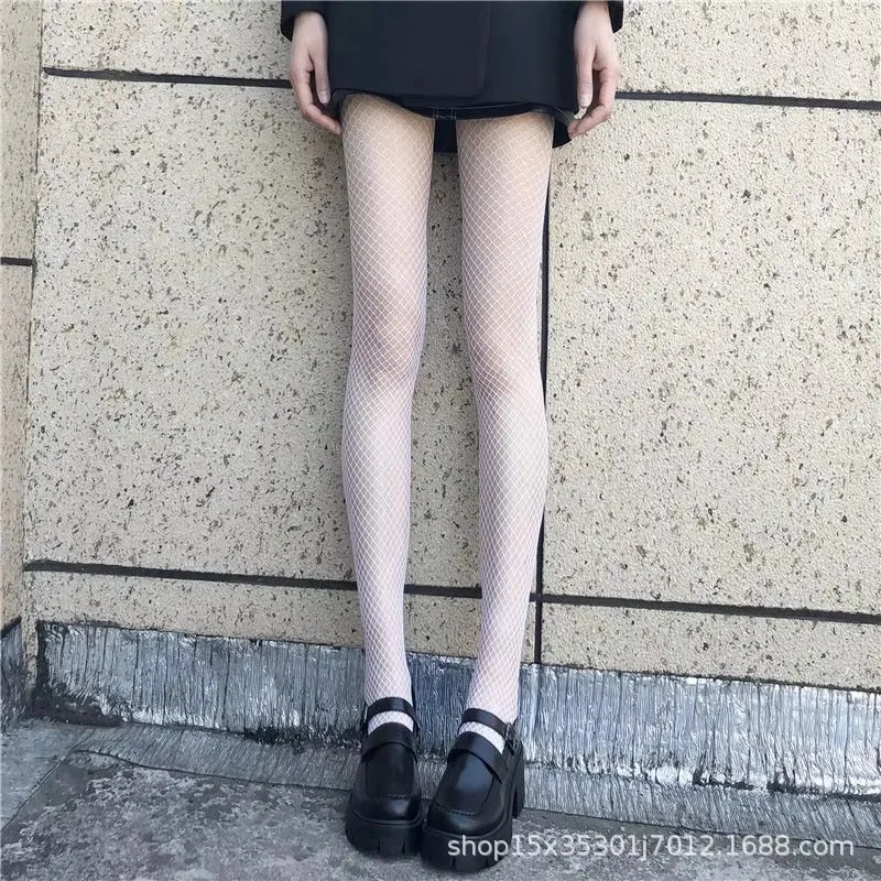 Fishnet Stockings Acrylic Hollow Out Sexy Girl Nightclub pantyhose Black White Socks Fashion Fish Net Stockings