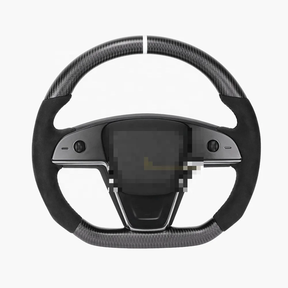 

Рулевое колесо Hansshow из углеродного волокна для Tesla Model S X, рулевое колесо круглой формы, улучшенное, 2021, 2022, 2023, 2024