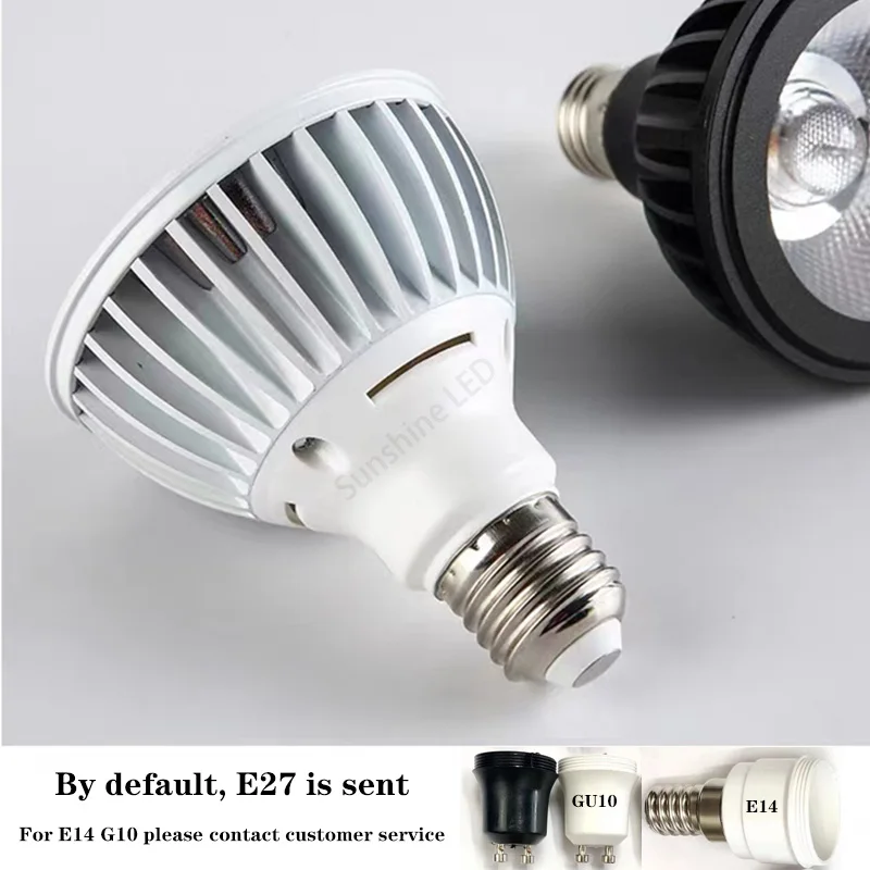 COB 디밍 PAR20-38 LED 스포트라이트 전구, E27, AC85-265V 거실 식당 슈퍼마켓 CRI95 테이블 걸이 램프, 7W, 12W, 20W