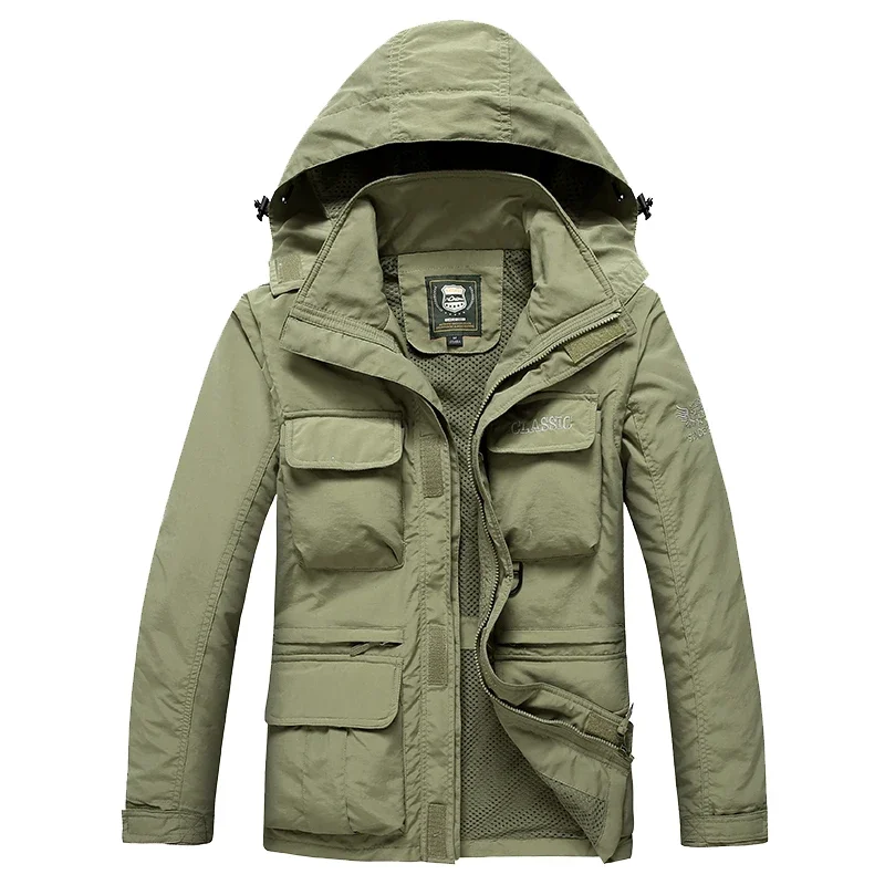 Vintage Autumn Moto Equipment for Men Hooded Jackets Tactical Vest Designer Clothes Lightweight Padded Men's Knitted Coat Trench
