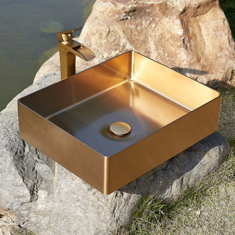 Stainless steel wash basin frost crack outdoor villa courtyard