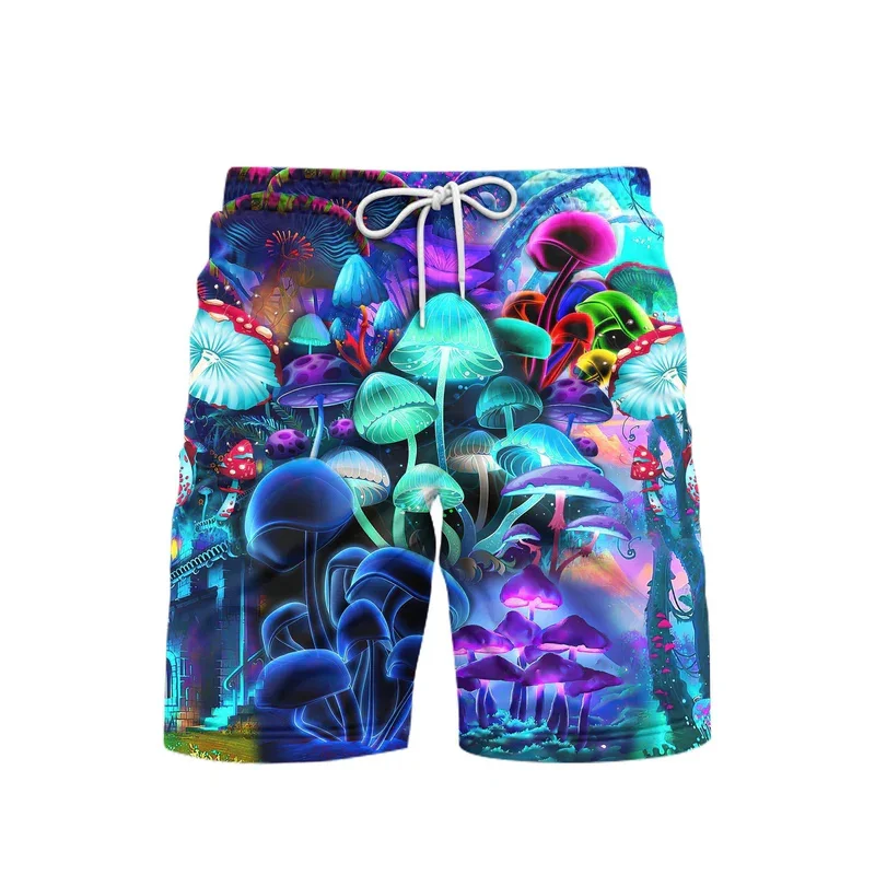 Fantasy Mushrooms 3D Print Beach Short For Men's Hip Hop Street Shorts Harajuku Personality Fashion Colorful Pattern Plant Pants 2